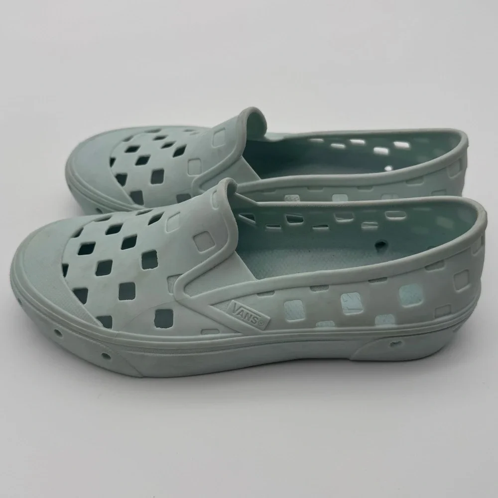 Vans Trek Slip-On Cool Blue Water Shoes Checkerboard Youth 4